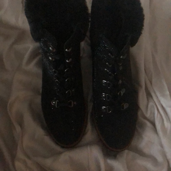 Nanette Lepore Sparkly Black Booties with Laces NWOT Sz 8.5 - Picture 8 of 10